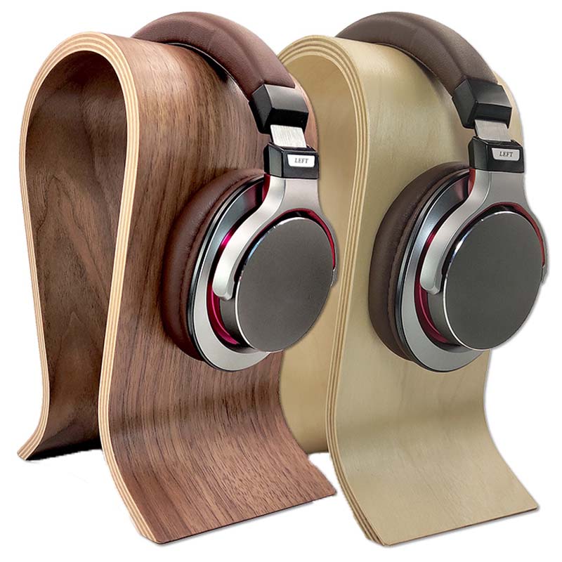Headphone Stand Desk - U Shape Wooden Headphones Stand Holder