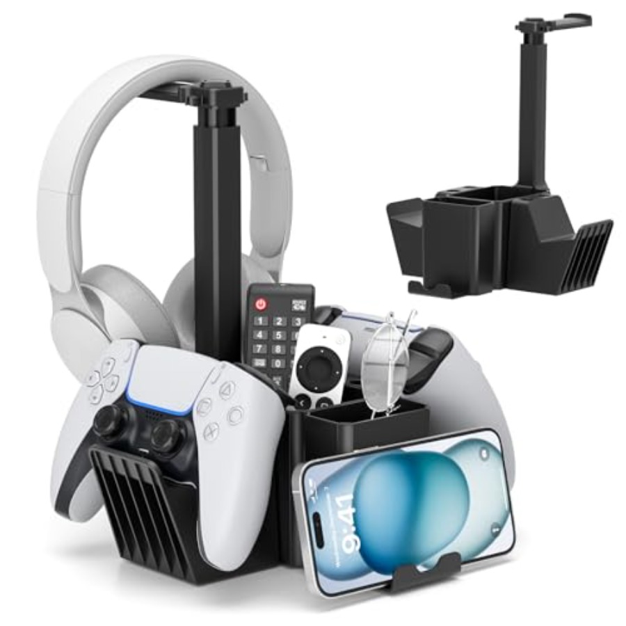 Headphone Stand Desk - Dual Controller Holder with Headphone Stand