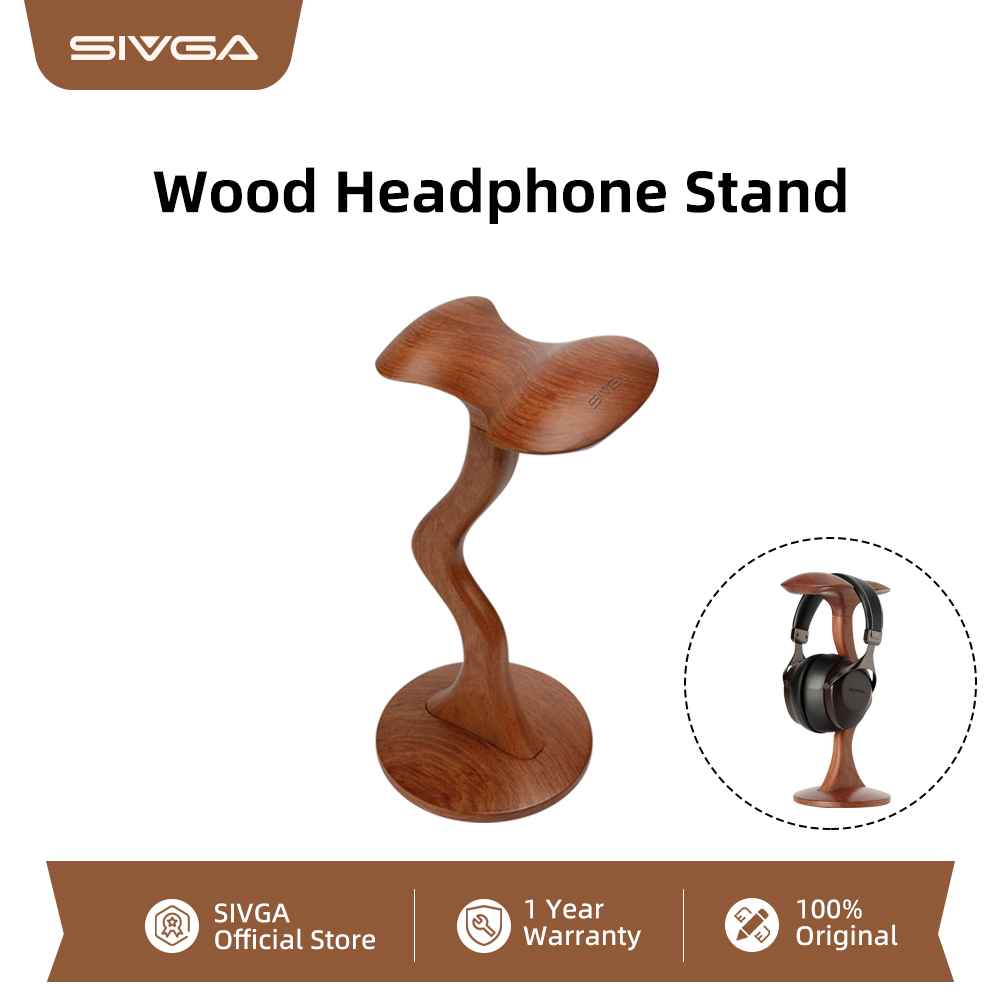 Headphone Stand Desk - SIVGA Universal Wooden Headphone Stand Headset