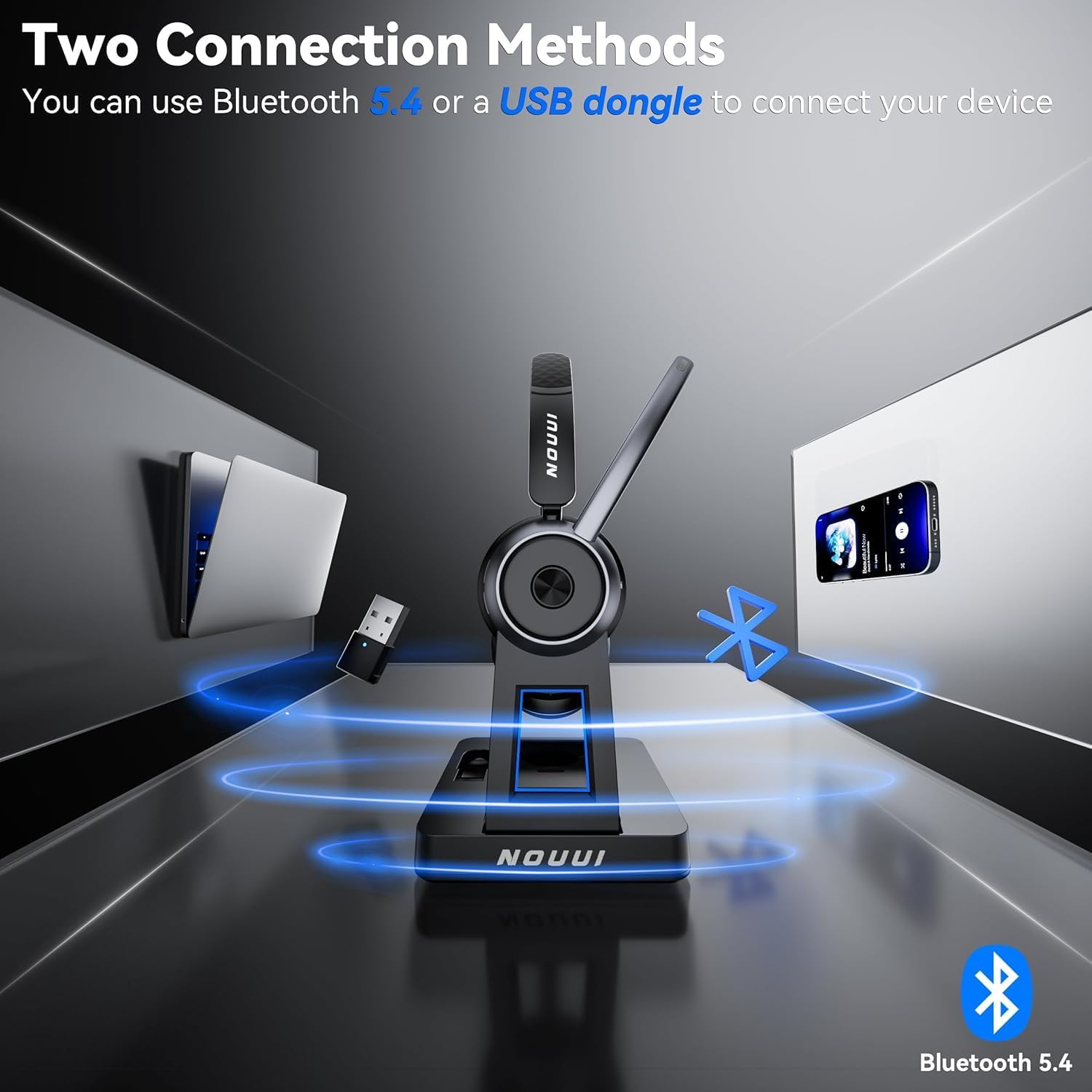 Wireless Headset with Mic for  - Noise Cancelling Headphone ulasan dan harga