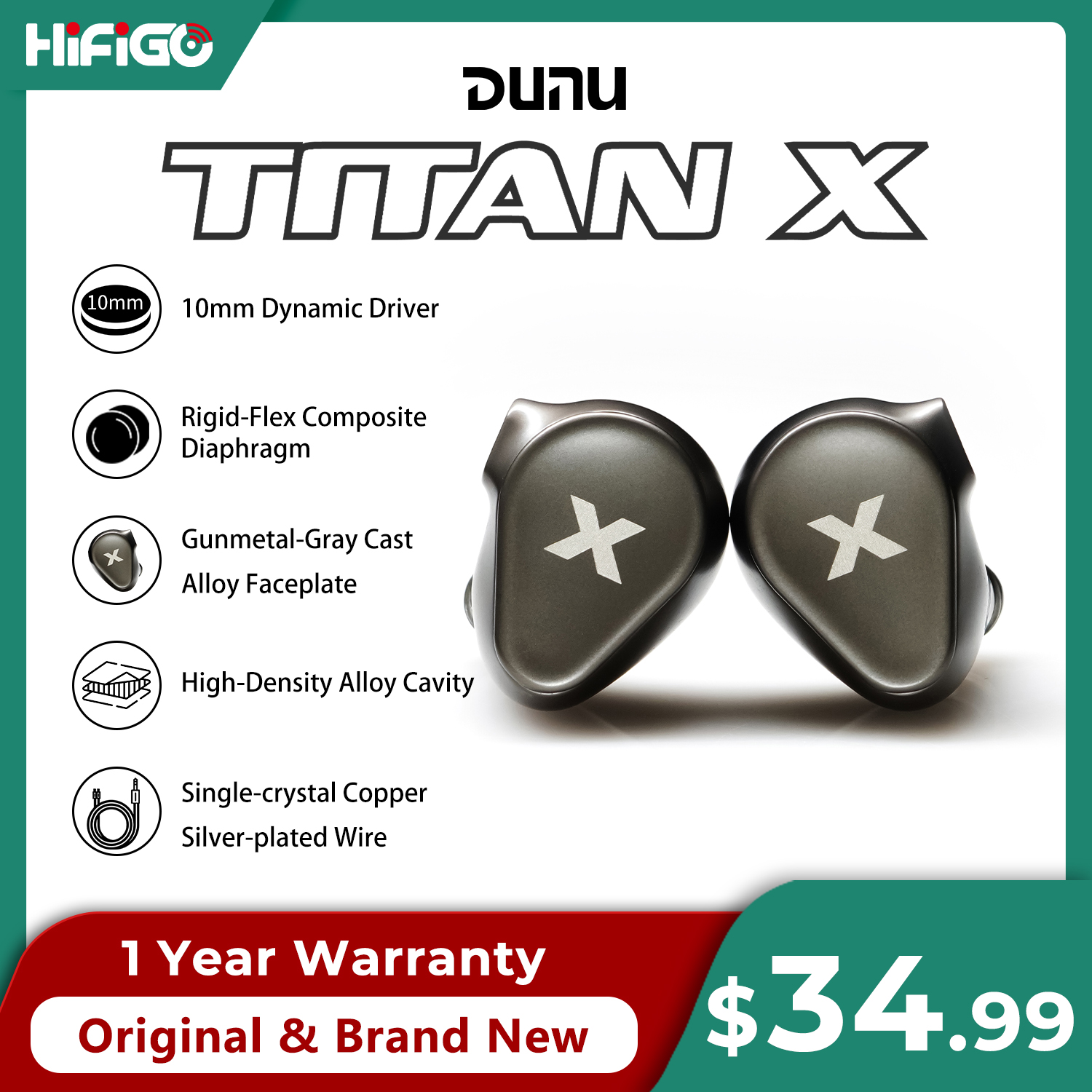 DUNU Titan X HiFi IEM Earphone - Audiophile Headphone Wired ulasan dan harga