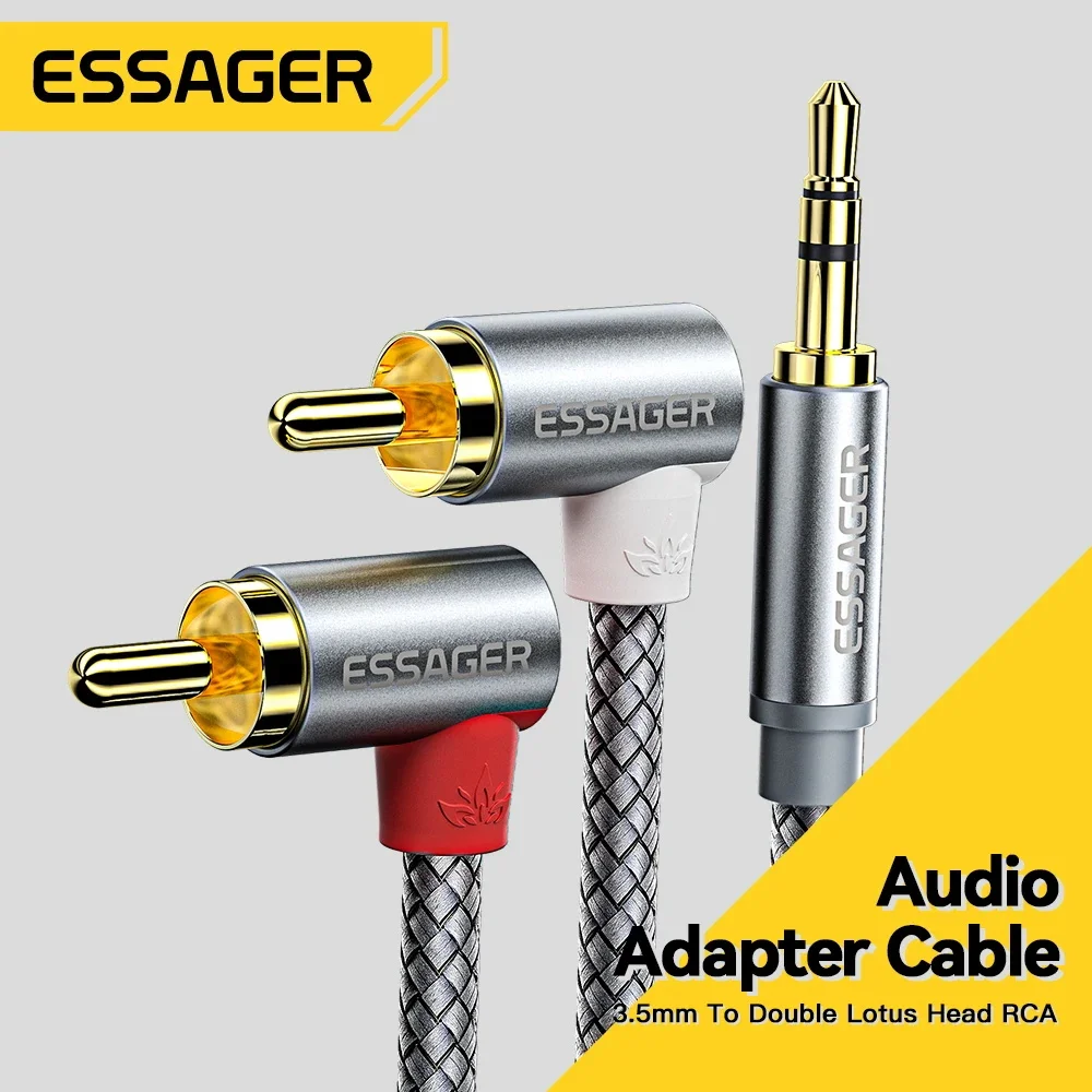 Essager 90 ° Angle RCA Audio S - Audio Splitter Y ulasan dan harga
