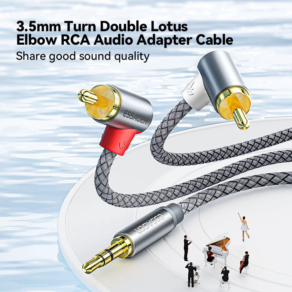 Essager 90 ° Angle RCA Audio S - Audio Splitter Y ulasan dan harga
