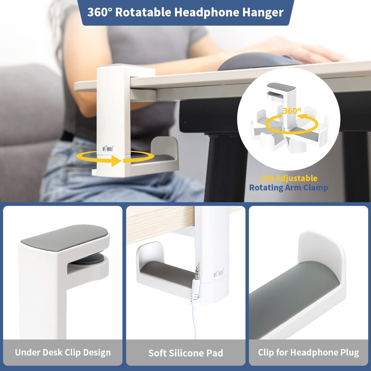 360° Rotating Headphone Stand  - Headphone Stand Desk ulasan dan harga