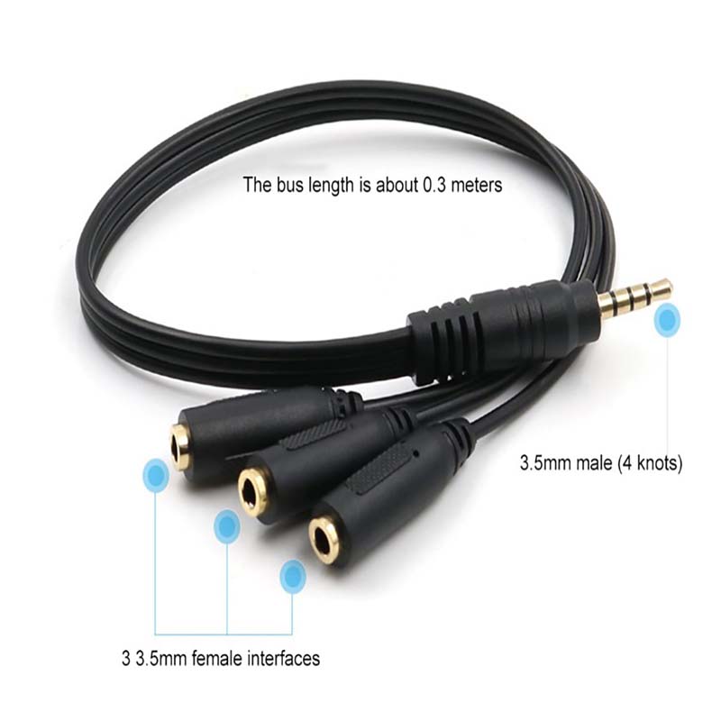 【C】3.5mm 3-Way Port Aux Audio  - Earphone Splitter Jack ulasan dan harga