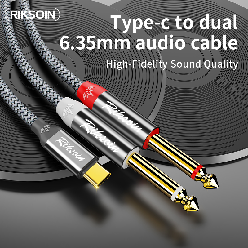USB Type C to Dual 6.35mm TS A - Audio Splitter Y ulasan dan harga