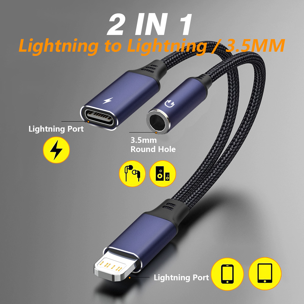 2-in-1 Charging & Audio Adapte - Earphone Splitter Jack ulasan dan harga