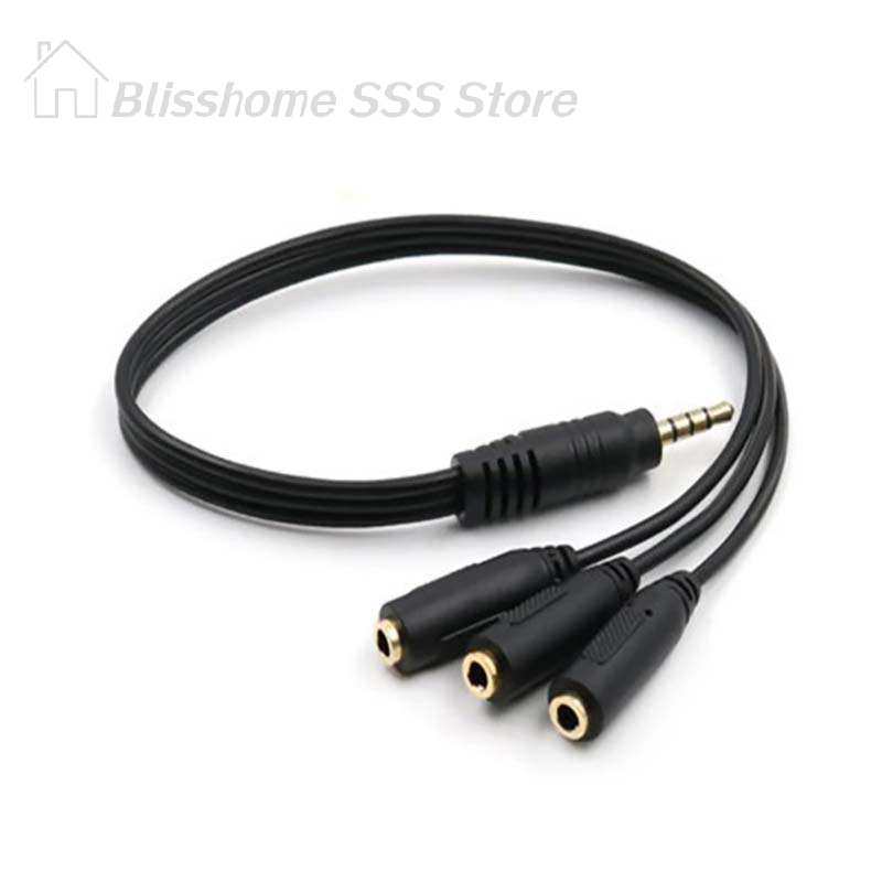 【S】3.5mm 3 Way Port Aux Multi  - Earphone Splitter Jack ulasan dan harga