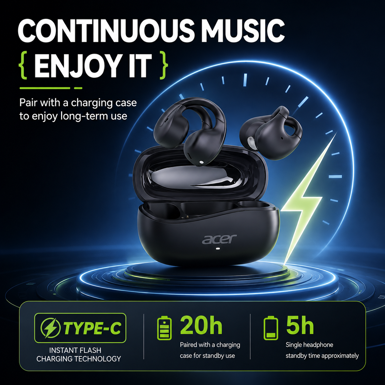 Acer OHR555 Unique Cross Arm O - Sports Earphone Hook ulasan dan harga