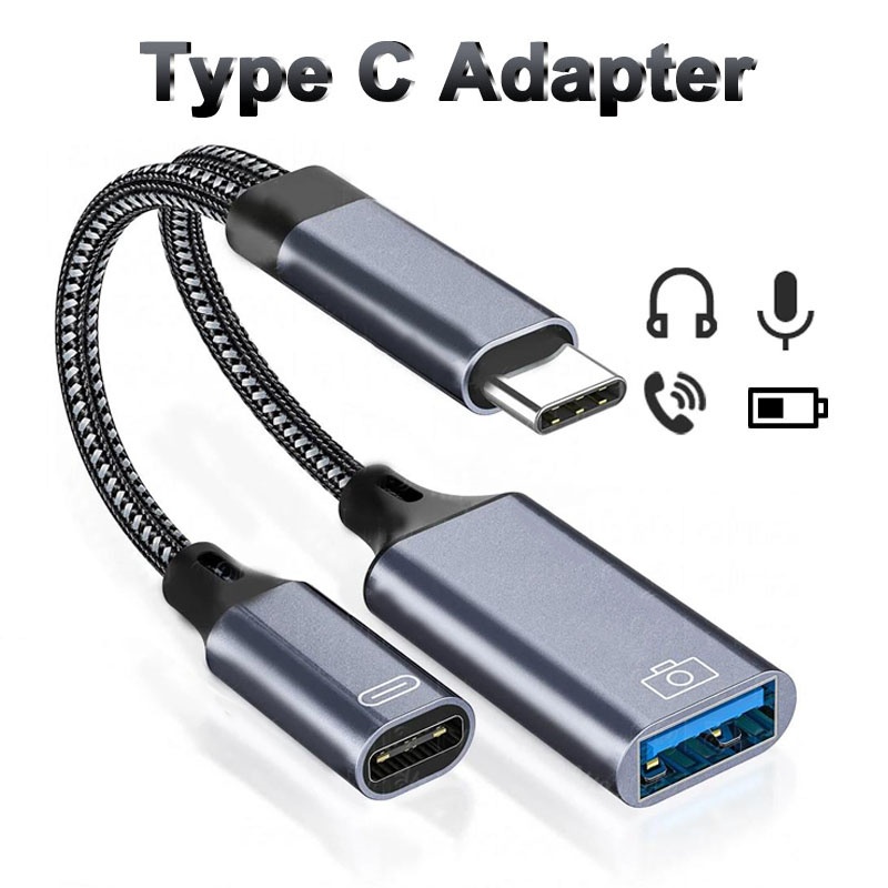 2 In 1 Type C Adapter Type-C T - Earphone Splitter Jack ulasan dan harga